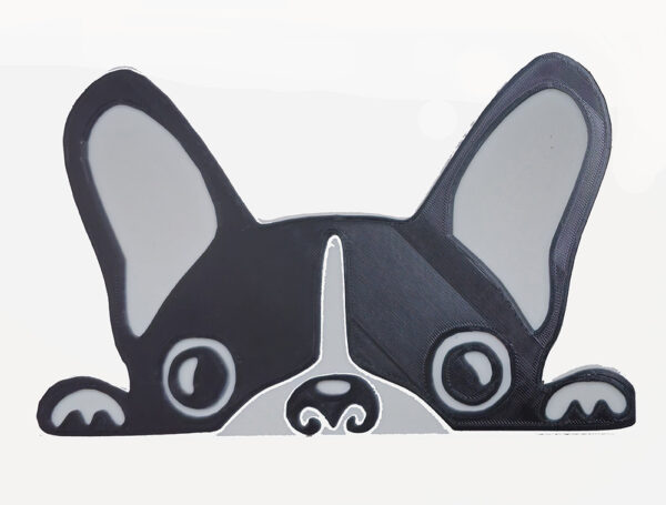 Quadro Decorativo Placa 3D Cachorro Bulldog Frances - Imagem 2