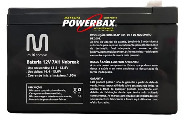 Bateria 12v 7ah Alarme Nobreak Apc Backups - Imagem 2