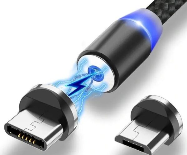 Cabo Magnético 3 Em 1 Micro USB V8 Compatível Android/iPhone - Imagem 3