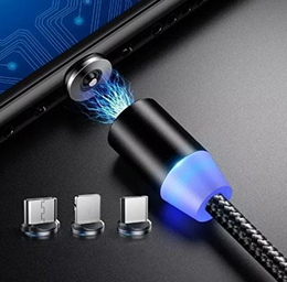 Cabo Magnético 3 Em 1 Micro USB V8 Compatível Android/iPhone