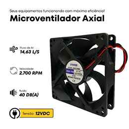 Micro Ventilador Cooler 90x90x25mm 12v Bebedouro Adega