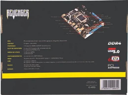 Placa Mãe Lga1151 Usb 3.0 Chipset Lan 100 Intel H110 32gb - Imagem 2