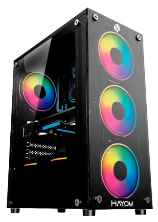 Gabinete Gamer Hayom 4 Fans Sfonte Rgb Atx Midtower Gb1749 Preto - Imagem 2