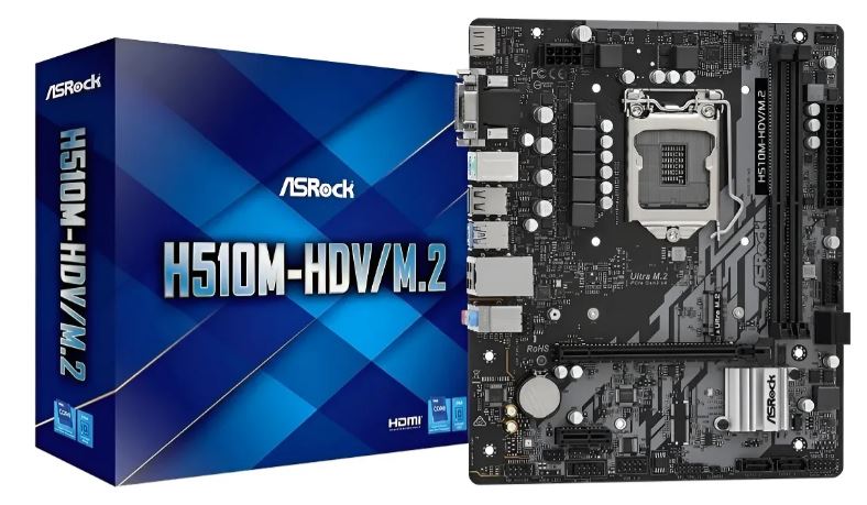 Placa Mãe Asrock H510m-hdv M.2 Geração 1011 Ddr4usb3.2 - Imagem 4