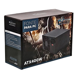 Fonte Gamer 400w Reais Atx Silenciosa Para Pc Desktop Cor Preto