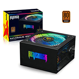 Fonte Atx 650w 80 Plus Bronze Pfc Ativo Com Led Rgb Revenger Cor Preto