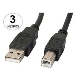 Cabo Usb 2.0 Impressora Universal 3 metros