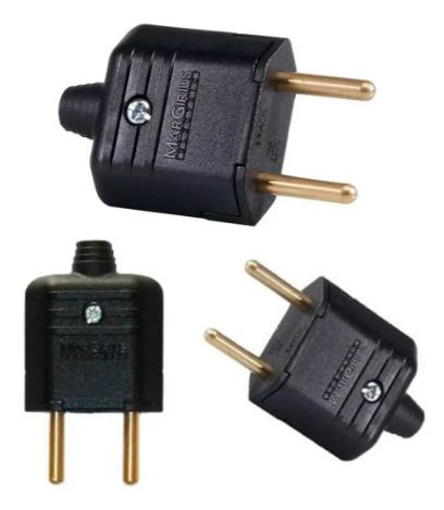 Plugue Plug Macho 2 Pinos Maciço 10A 8I - Imagem 5