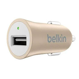 Carregador Veicular Belkin Usb-a 2.0 2.4a 12w Dourado